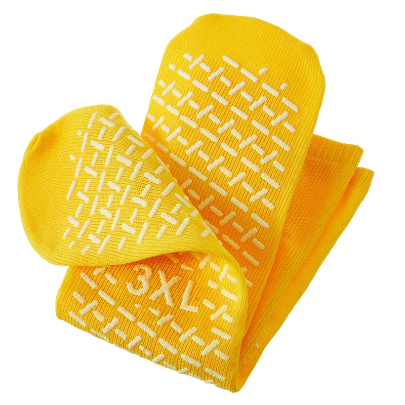 PrimeMed XXXL Slip Stopping Terrycloth Socks (Double Tread) (Extra Wide Bariatric) (Yellow) (3 Pairs) - Image 4